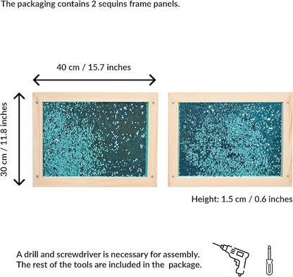 ODOXIA Sequin Wall Panel for Kids | Interactive Sensory Flip Fabric Board | Reversible Toy for Play & Learning | Room Equipment & Autism Toys