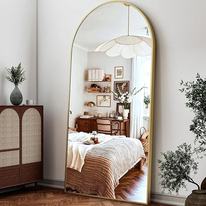 Easly 41"x81" Extra Large Arched Full Length Mirror - Leaning Mirror Arch Wall-Mounted Mirrors - Aluminum Alloy Frame Modern Simple Home Decor - for Living Room Bedroom Cloakroom
