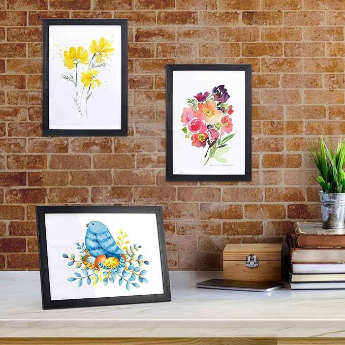 Giftgarden A4 Picture Frame Black Set of 12, Multi 8.3x11.7 Inches Photo Frames Bulk for Wall or Tabletop Display