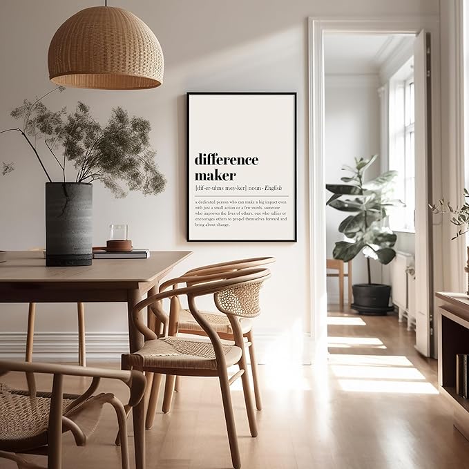 Poster Master Dictionary Art Poster - Definition of Difference Maker Print - Typography Art - Gift for Teacher, Mentor & Boss - Decor for Dorm, Library, Office or Classroom - 11x14 UNFRAMED Wall Art