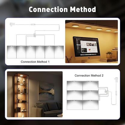 Cefrank Smart Puck Lights 6 Pack - [2700K-6000K Dimmable] WiFi Under Cabinet Lighting Kit, No Hub Alexa & Google Assistant Controlled, Easy Stick on Lights for Kitchen, Pantry, Closet & Safe