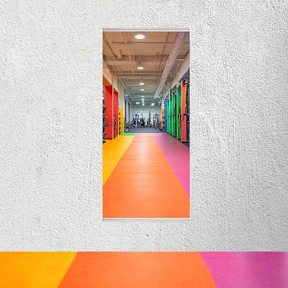 1 PCS 56 x 16 Inch Home Gym Mirrors, Tempered Glass Wall Mounted Long Workout Mirror for Garage, Dance Studio Decoration, Oversized Frameless