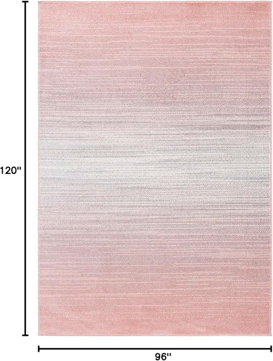 SAFAVIEH Area Rug 8x10 - Adirondack Collection - Large - Blush & Grey, Modern Design, Non-Shedding & Easy Cleaning, Ideal for Living Room, Bedroom, Office, Dining Space (ADR183U)