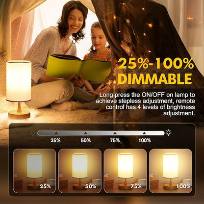 Caromolly Light Therapy Lamp, 10000 Lux Light with Remote Control, 3 Color Temperature & 4 Brightness Level & Timer, Daylight Lamp for Home, Office, Decoration(Wood Base White Shade)