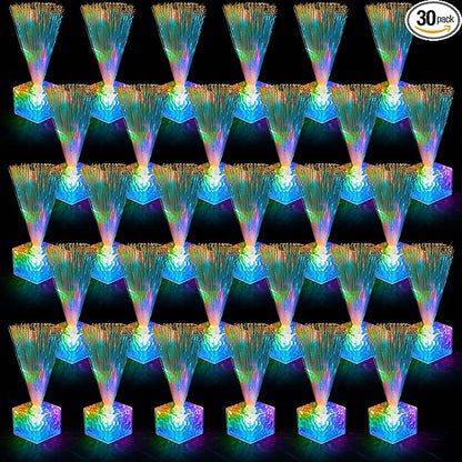 Amylove 30 Pcs Mini Fiber Optic Lamp Bulk LED Light Color Changing Table Centerpiece Glow in The Dark Party Favors Supplies for Wedding Graduation Prom Birthday Disco Dance Decorations (6 Inch)