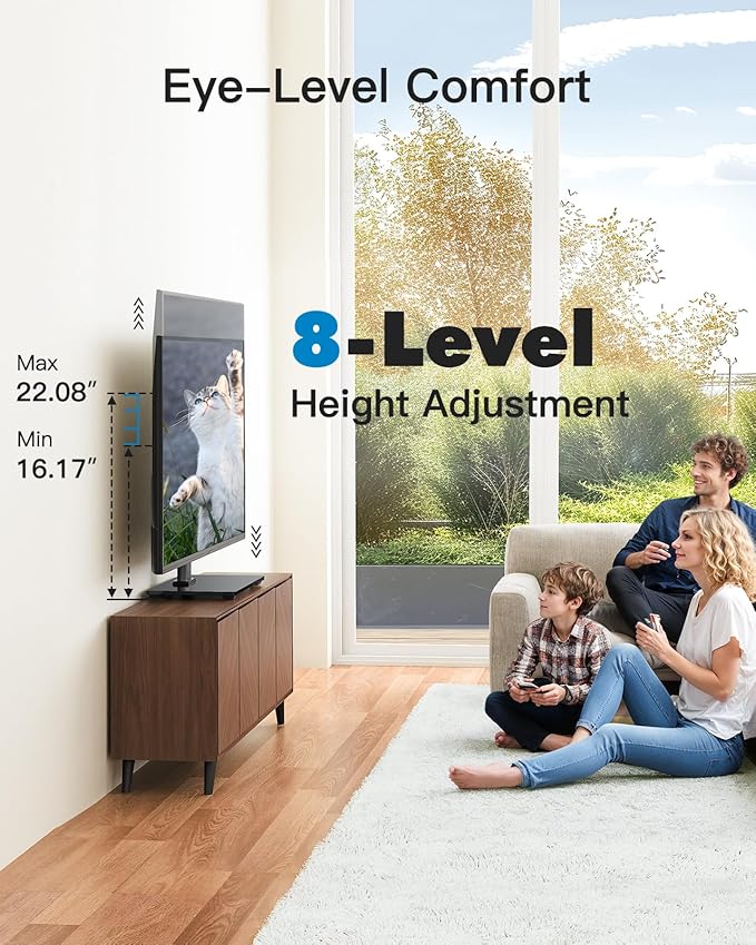 PERLESMITH Universal TV Stand Legs for 32-70 inch TVs, Table Top TV Stand up to 99 lbs, Height Adjustable Television TV Mount, Universal TV Base for Livingroom & Bedroom, VESA 400x400mm PSTVS04-N2