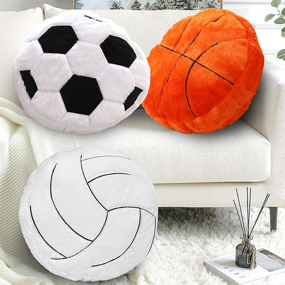 Volleyball Pillow – 15.7" Soft Fluffy Plush Volleyball Throw Pillow, Round Stuffed Sports Decor for Couch, Bedroom & Sports Room, Ideal Volleyball Gifts for Fans