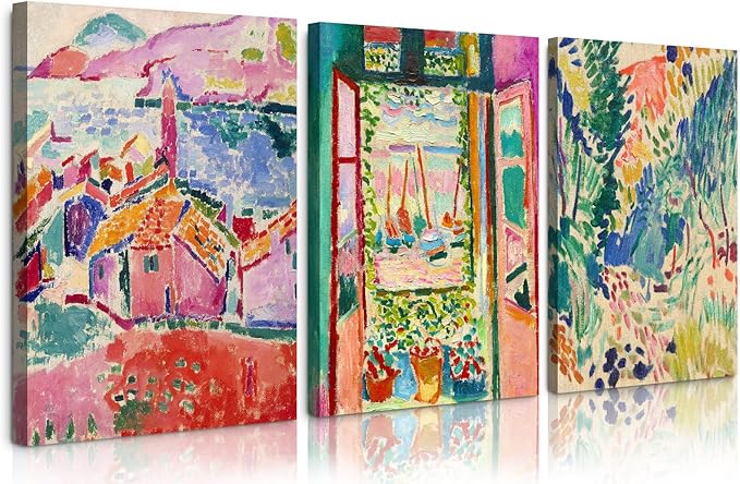 Henri Matisse Wall Art Prints Aesthetic Canvas Matisse Wall Decor Painting Colorful Matisse Wall Art Poster Boho Abstract Matisse Picture Artwork for Bedroom Living Room 16x24x3 Inch Ready to Hang