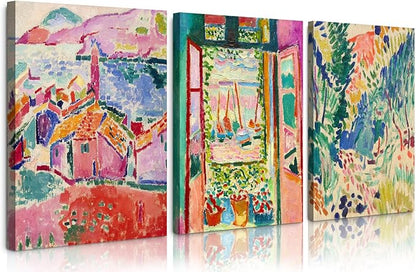 Henri Matisse Wall Art Prints Aesthetic Canvas Matisse Wall Decor Painting Colorful Matisse Wall Art Poster Boho Abstract Matisse Picture Artwork for Bedroom Living Room 16x24x3 Inch Ready to Hang