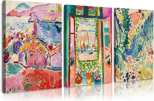 Henri Matisse Wall Art Prints Aesthetic Canvas Matisse Wall Decor Painting Colorful Matisse Wall Art Poster Boho Abstract Matisse Picture Artwork for Bedroom Living Room 16x24x3 Inch Ready to Hang