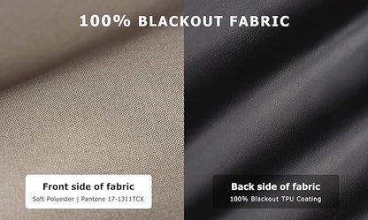 LazBlinds 100% Blackout Roller Shades, No Tools No Drill Cordless Blinds for Windows, Thermal Insulated UV Protection Privacy Window Shades for Bedroom (36''W x 72''H, Taupe)