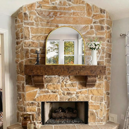 CIRCUMI Arched Wall Mirror, 30"x30" Gold Arched Mirror with Tempered Glass, Metal Frame, Large Size for Entryway Table, Mantel,Living Room,Over Sink,Arch Mirror for Decor,Shatterproof&Crystal-Clear