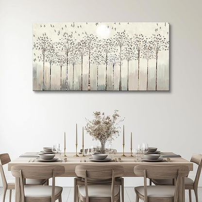 Canvas Wall Art for Living Room Trees and Birds Abstract Paintings kitchen Wall Decor Office Canvas Prints Artworks Pictures Wall Decorations for Bedroom,Large size Fashion Modern Home Decoration