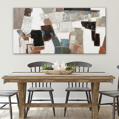 Abstract Wall Art Large Canvas Wall Art Decor Modern Wall Art Decor Minimalist Geometric Line Wall Decor Artwork for Walls Textured Wall Art Prints For Room Living Room Bedroom Office Wall Decor 29"X58"