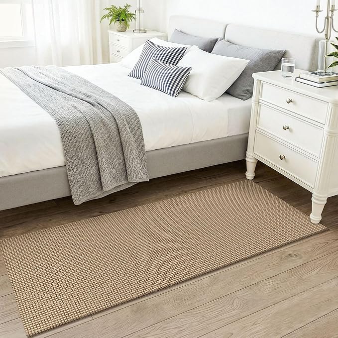 KOZYFLY Boho Runners for Hallways 2x5 ft Washable Kitchen Runner Non Slip Rubber Backed Hall Runners Cotton Entryway Runner Rugs for Indoor Backdoor Bedroom Kitchen, Orange Beige/Tan/Brown