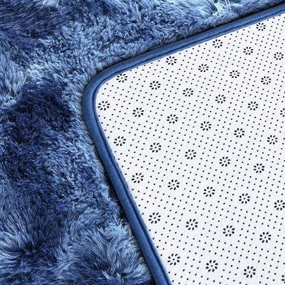 Deerhoo Large Shag Area Rugs 8 x 10, Plush Fuzzy Rugs for Living Room, Ultra Soft Fluffy Furry Rug for Bedroom, Indoor Carpet Nursery Rugs for Kids Room Home Decor, Tie-Dyed Navy Blue