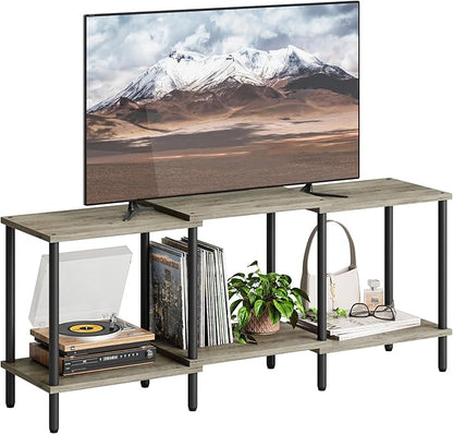TV Stand, Entertainment Center, Industrial TV Media Console Table with Open Storage Shelves, 2 Tier TV Cabinet for Living Room, Bedroom LTS107Q