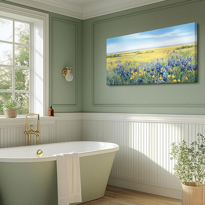 crmotu Nature Wall Art, Canvas Wall Art Landscape, Oversized Artwork for Walls, Cottagecore Scenic Art Prints, Rustic Aesthetic Paintings Wall Decor Living Room Bedroom Dining Room Entryway 29x57inch