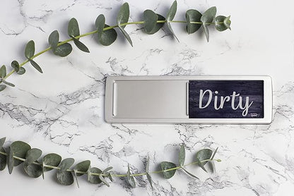 Dishwasher Magnet Clean Dirty Sign, Clean Dirty Magnet for Dishwasher, Rustic Farmhouse Kitchen Decor, Magnetic Dish Washer Sign Indicator, Sliding Rustic Dish Washer Signs, Black & White Wood