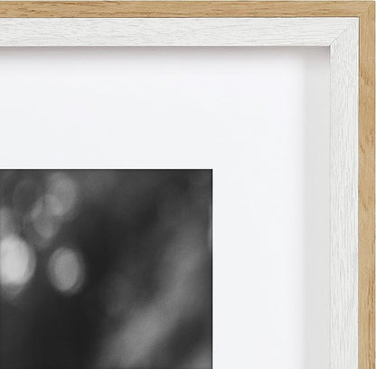 Kate and Laurel Gibson Modern Frame Set; Set of 10; White and Natural Wood; Decorative Photo Gallery Wall Frame Set with Multiple Sizes