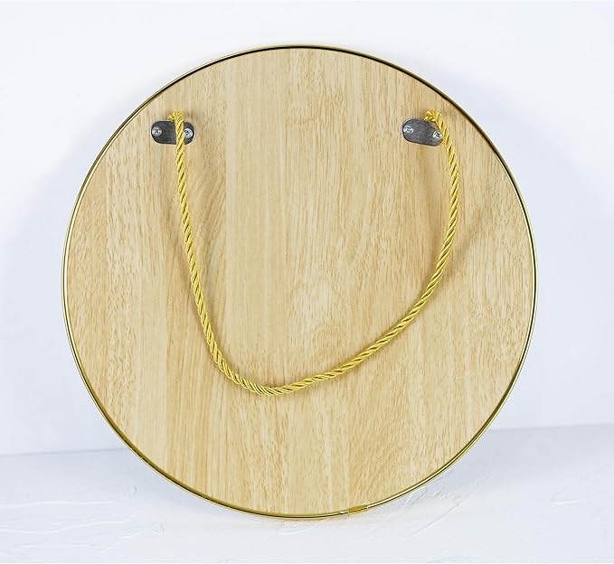 Round Wall Mirror Door Mirror PVC Plastic Frame (Gold, 11.8 inch)