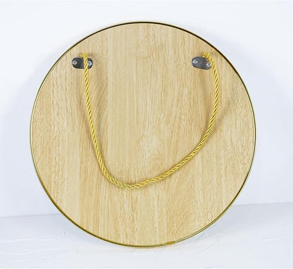 Round Wall Mirror Door Mirror PVC Plastic Frame (Gold, 11.8 inch)