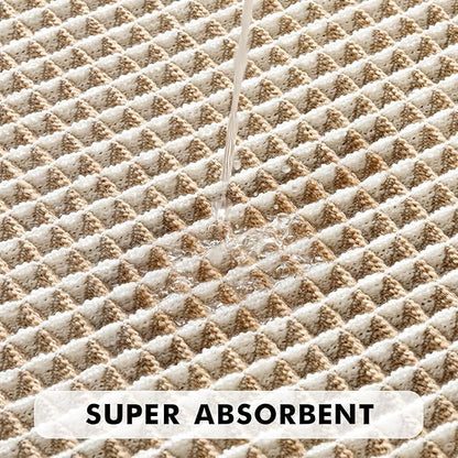 MIULEE Set of 2 Waffle Bathroom Rugs, Boho Bath Rugs Non Slip Washable, Super Absorbent Bath Mats, Ultra Soft Rubber Backed Shower Mats for Bathroom Floor, Tub, Brown & White, 17x24 Inch