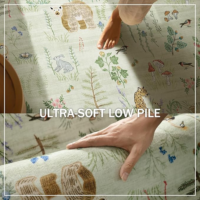 4x4 Round Bedroom Rug Washable: Living Room Rug Stain Resistant Non Slip Low Pile Small Carpet Rugs for Bedroom Kitchen Entryway Living Room Bedside Office Dorm Kids Room Entrance Indoor