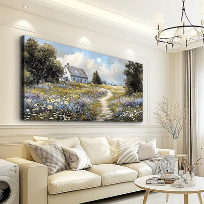 FUHAIHUA Canvas Wall Art For Living Room Wall Decor For Bedroom Office Wall Decoration Countryside Landscape Painting Farmhouse Pictures Artwork Room Aesthetic Home Decor 20x40 In