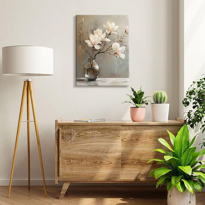 daktenn Floral Canvas Wall Art Bathroom Wall Art Pictures Wall Decor Home Decor Wall Decor for Bedroom Livingroom 12x16 Inches