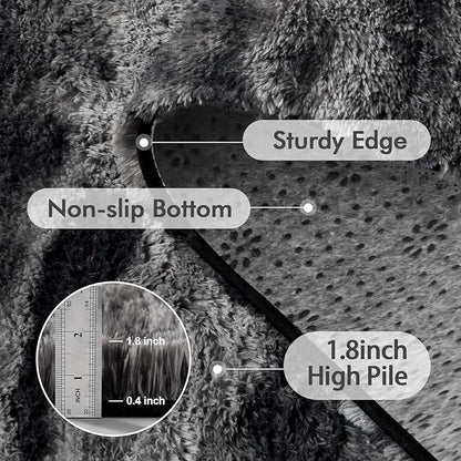 9x12 Ft Extra Large Shag Rugs for Living Room, Ultra Soft Fluffy Furry Area Rugs for Bedroom Indoor Floor, Aesthetic Carpet for Kids Home Decor (Black)