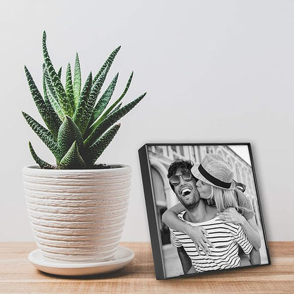 MCS Format 4x4 Picture Frame Black, Square Gallery Wall Vertical & Horizontal Wall Hanging Small Picture Frame or Tabletop Easel for Photos & Art Prints (12-Pack)