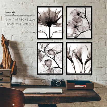 A ART·ZONE Black Picture Frames - 11x14-4 Pack Photo & Poster Frame Set for Wall Decor & Tabletop Display Minimalist Black Frame Collection