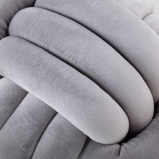 Petrella Knot Pillow Throw Pillows Ball Round Cute Throw Pillows Home Decor Cushion Decorative Aesthetic Spandex,Light Gray 8inch