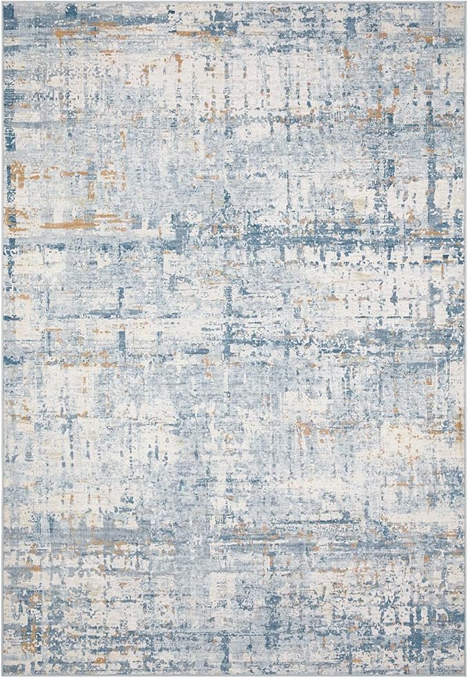 Rugxara 2x3 Entryway Rug,Door Mat Indoor Entrance, Washable Non Slip Kitchen Bathroom Rugs, Ultra-Thin Throw Small Rug for Front Door, Blue Beige