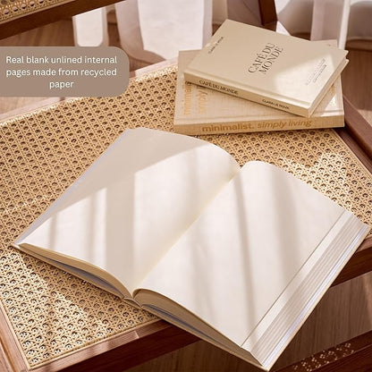 Moncur Home Faux Books for Decoration Coffee Table Books set of 3 Decorative Books Neutral Room Decor Aesthetic Shelf Decor Beige White Earth Tones Real Blank Pages Removable Covers Home Décor Accents