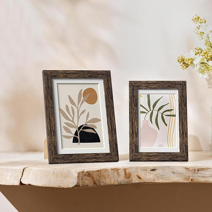 eletecpro 5x7 Picture Frames Set of 10, Picture Frame Collage Wall Decor Display 4x6 Photo with Mat or 5x7 without Mat, Home Decor Gallery Frame for Table Top or Wall Mounting, Multicolor