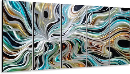 Yihui Arts Abstract Metal Wall Art for Living Room Modern Wall Sculpture Contemporary Aluminum Artwork for Indoor and Outdoor Decor