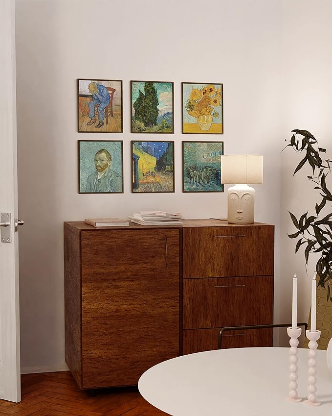 HAUS AND HUES 8x10 Walnut Oak Wood Picture Frames Set of 25 - Premium Bulk Picture Frames 8x10 Bundle - Elegant Gallery Wall Frame Set for Posters, Art Display - Ideal for Wall Decor in Home & Office