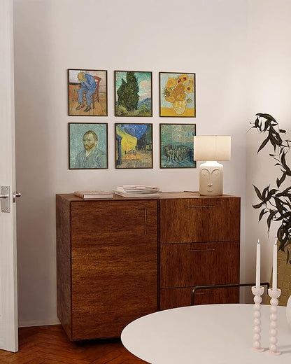 HAUS AND HUES Walnut Wood 8x10 Picture Frames - Set of 6, Rustic Wall Frames, Brown Finish