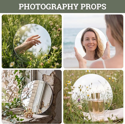 SUREAM Round Mirrors for Centerpieces, 24 Packs 2mm Mirrors for Crafts, Idear for Candles, Wedding, Centerpiece, Baby Shower, Christmas, Party Decor(Round, 8inch)