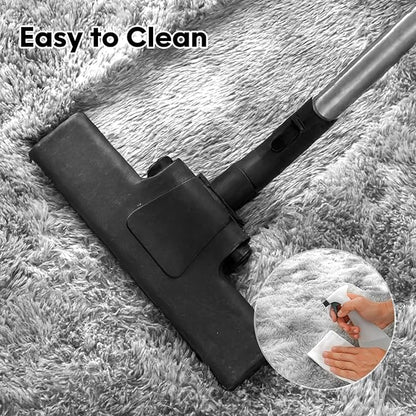 8x10 Area Rugs Living Room, Large Plush Fluffy Bedroom Carpet, Non-Slip Upgraded Indoor Thick Soft Rug, Modern Plush Carpet Suitable for Kids Home Decor Aesthetics Dorm, Dark Grey.