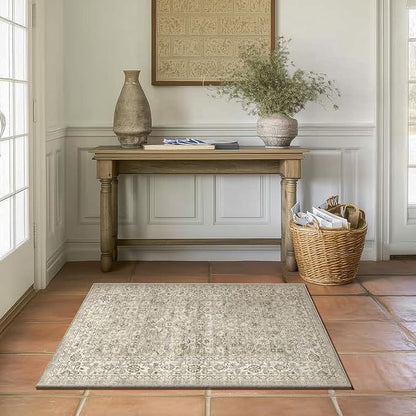 Washable Entryway Small Area Rugs: Door Mat Indoor Entrance 2x3 Boho Rug Stain Resistant Non-Slip Rubber Backing Soft Carpet for Kitchen Front Door Indoor Entrance Entry Bedroom Kids Room