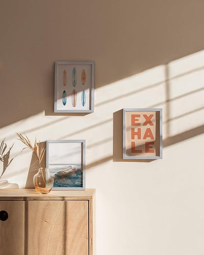 HAUS AND HUES 6x8 Silver Metal Picture Frames - Photo Frames 6x8 - Features Premium Aluminum, Vertical Hanging, Easel Back for Tabletop, Home, Office (6x8 in, Silver, Set of 3)