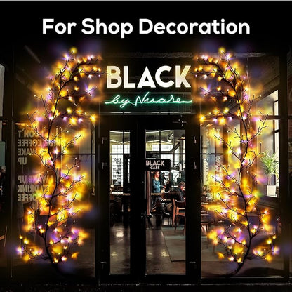 Enchanted Willow Vine Lights for Home Decor with 160LEDs, 8.2FT Voice-Activated Wall Decoration Light, Support Warm and Color Light Mode Switch, Ideal for Christmas, Wedding, Party Decor(Black)(1PCS)