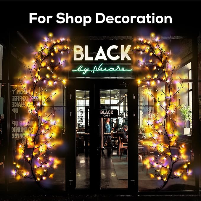 Enchanted Willow Vine Lights for Home Decor with 160LEDs, 8.2FT Voice-Activated Wall Decoration Light, Support Warm and Color Light Mode Switch, Ideal for Christmas, Wedding, Party Decor(Brown)(1PCS)