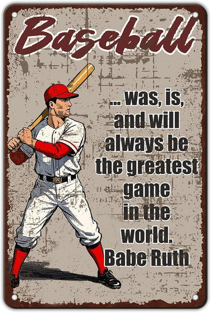 Baseball Metal Signs Was Is and Will Always Be the Greatest Game in the World Tin Sign 8x12 Inch Baseball Boy Room Decor Home Kitchen Garden Bar Pub Bedroom Office
