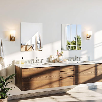 CILIBER Frameless Mirrors for Wall, 2-Pack 18x24 Vanity Mirrors with Polished Edge, Rectangle Bathroom Mirror for Over Sink, Bedroom, Entryway, Horizontal or Vertical, 3mm Tempered Glass