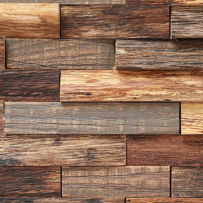 CONSDAN Wood Wall Decor | USA Grown Hardwood, Rustic Wooden Wall Art, Home Decorations for Living Room and Bedroom Aesthetic, Framed and Ready to Hang, Brick, 18" x 18"