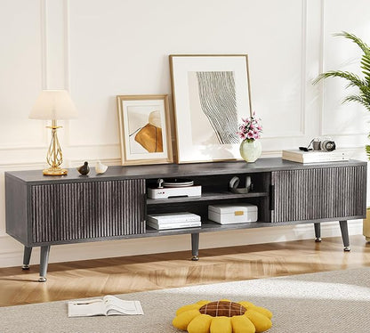 Airynee Mid Century TV Stand, Modern TV Console for TVs up to 70 Inches, Entertainment Center with Storage, TV and Media Consol, 62 Inch (Gray)